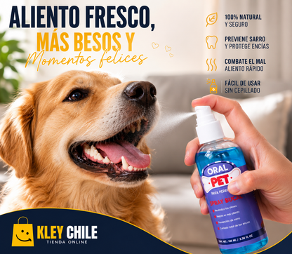 Oral Pet Spray- Reduce mal aliento y ayuda a prevenir sarro sin estrés diario