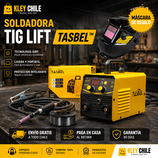 SOLDADORA TIG LIFT TASBEL™ | INCLUYE MASCARA Y ACCESORIOS DE REGALO